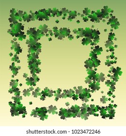 Green clover vector is a confetti which consist of many isolated elements. Stylish and beautiful green clover vector. Can be used as poster, border, background, wallpaper, card and etc