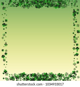 Green clover vector is a confetti which consist of many isolated elements. Stylish and beautiful green clover vector. Can be used as poster, border, background, wallpaper, card and etc