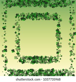 Green clover vector is a confetti which consist of many isolated elements. Stylish and beautiful green clover vector. Can be used as poster, border, background, wallpaper, card and etc