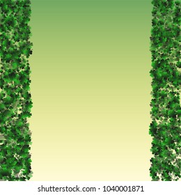 Green clover vector is a confetti which consist of many isolated elements. Stylish and beautiful green clover vector. Can be used as poster, border, background, wallpaper, card and etc
