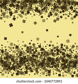 Green clover vector is a confetti which consist of many isolated elements. Stylish and beautiful green clover vector. Can be used as poster, border, background, wallpaper, card and etc