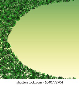 Green clover vector is a confetti which consist of many isolated elements. Stylish and beautiful green clover vector. Can be used as poster, border, background, wallpaper, card and etc