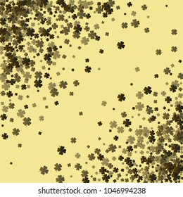 Green clover vector is a confetti which consist of many isolated elements. Stylish and beautiful green clover vector. Can be used as poster, border, background, wallpaper, card and etc