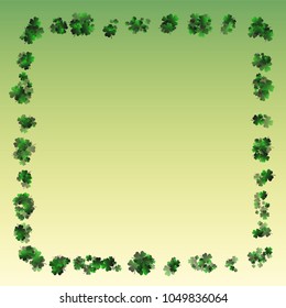 Green clover vector is a confetti which consist of many isolated elements. Stylish and beautiful green clover vector. Can be used as poster, border, background, wallpaper, card and etc