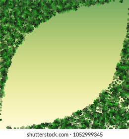 Green clover vector is a confetti which consist of many isolated elements. Stylish and beautiful green clover vector. Can be used as poster, border, background, wallpaper, card and etc