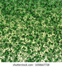 Green clover vector is a confetti which consist of many isolated elements. Stylish and beautiful green clover vector. Can be used as poster, border, background, wallpaper, card and etc