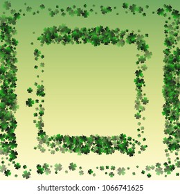 Green clover vector is a confetti which consist of many isolated elements. Stylish and beautiful green clover vector. Can be used as poster, border, background, wallpaper, card and etc