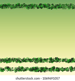 Green clover vector is a confetti which consist of many isolated elements. Stylish and beautiful green clover vector. Can be used as poster, border, background, wallpaper, card and etc