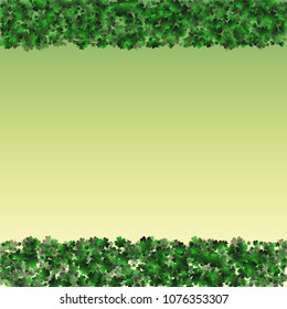 Green clover vector is a confetti which consist of many isolated elements. Stylish and beautiful green clover vector. Can be used as poster, border, background, wallpaper, card and etc