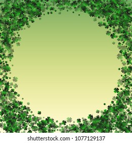 Green clover vector is a confetti which consist of many isolated elements. Stylish and beautiful green clover vector. Can be used as poster, border, background, wallpaper, card and etc