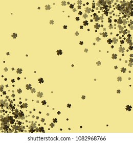 Green clover vector is a confetti which consist of many isolated elements. Stylish and beautiful green clover vector. Can be used as poster, border, background, wallpaper, card and etc