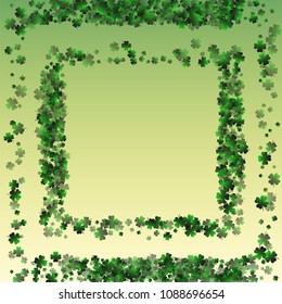Green clover vector is a confetti which consist of many isolated elements. Stylish and beautiful green clover vector. Can be used as poster, border, background, wallpaper, card and etc