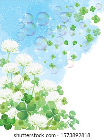 Green clover watercolor hand drawing illustration