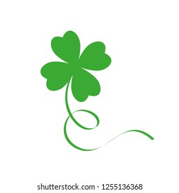 green cloverleaf isolated on white background vector illustration EPS10