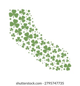 Green cloverleaf pattern on a white background a repeating floral ornament