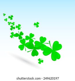 Green clovers vector corner frame element