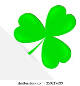 Green clovers vector corner frame element
