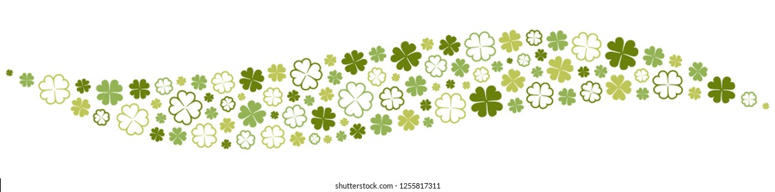 Green clovers vector decoration border