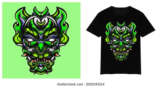 Green clown monster vector tshirt illustration