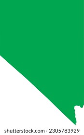 GREEN CMYK color detailed flat map of the federal state of NEVADA, UNITED STATES OF AMERICA on transparent background