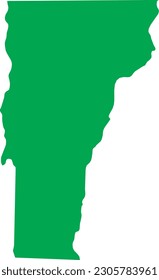 GREEN CMYK color detailed flat map of the federal state of VERMONT, UNITED STATES OF AMERICA on transparent background