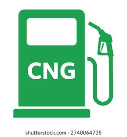 Green cng fuel pump with nozzle displayed on clean background for energy
