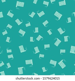 Green Coal power plant and factory icon isolated seamless pattern on green background. Energy industrial concept. Coal power station.  Vector Illustration