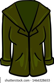 Green coat, illustration, vector on white background.