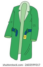 A green coat vector illustration