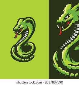 Green Cobra Mascot Logo Vector