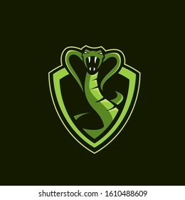 green cobra snake sport logo design