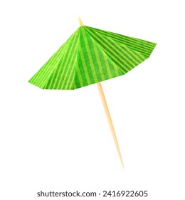 Green Cocktail Umbrella Vector Illustration