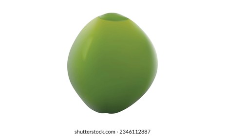 Green coconut isolated on white background. fresh green coconut Vector illustration