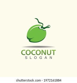 Green Coconut Logo Illustration design, nature template