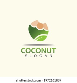 Green Coconut Logo Illustration design, nature template