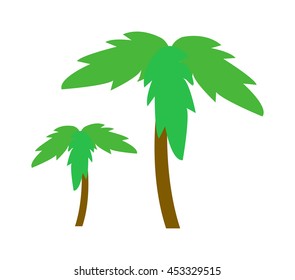 Green coconut palm icon isolated on white background