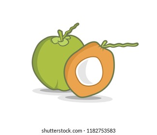 Green coconut template vector illustration