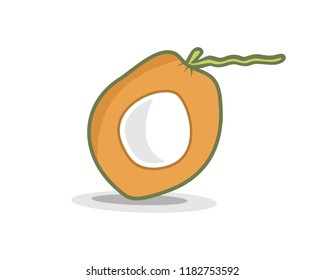 Green coconut template vector illustration