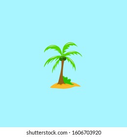 Green coconut tree vector design