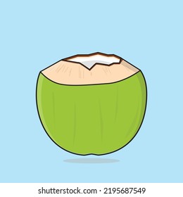green coconut, coconut water, fresh coconut water, coconut vector logo icon design illustration wallpaper background