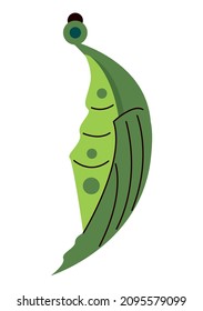 green cocoon caterpillar hanging icon