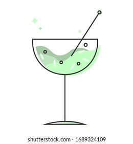 Green coctail gin cucumber fizz icon