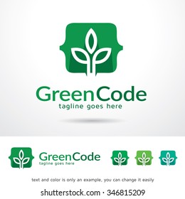 Green Code Logo Template Design Vector