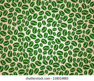 Green Coffee Background. Coffee Concept.