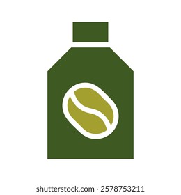 Green Coffee Bean Bag Simple Vector Graphic Design