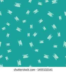 Green Coffee cup flat icon isolated seamless pattern on green background. Tea cup. Hot drink coffee.  Vector Illustration