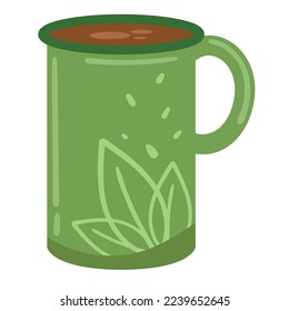 icono de taza de café verde aislado
