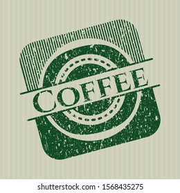 Green Coffee distress rubber stamp with grunge texture