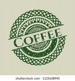 Green Coffee distressed rubber stamp