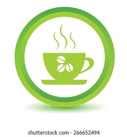 Green coffee icon on a white background. Vector illustration